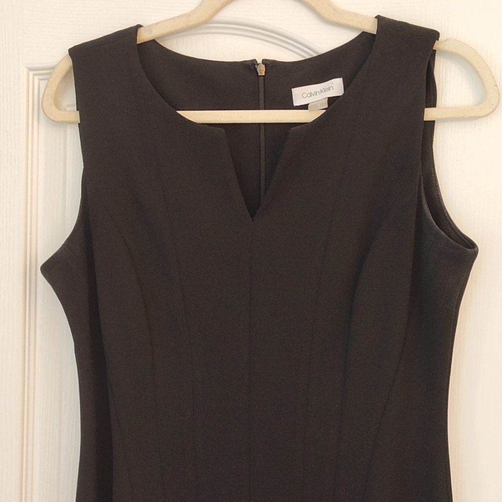 Calvin Klein Designer black sheath dress darted